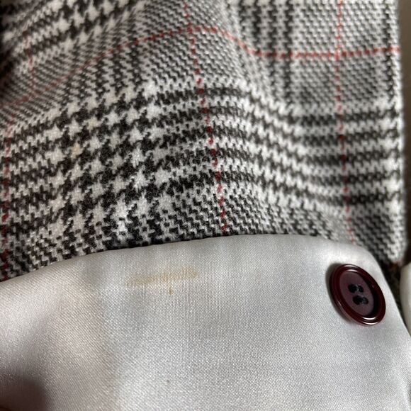 Vintage 80s  Plaid Dress Double Breasted Big Bow Contrast Collar C-38.5" Midi - Picture 10 of 16